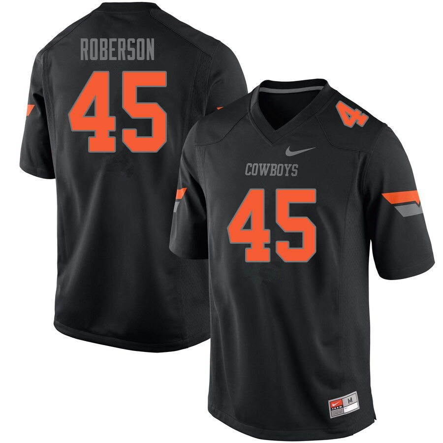 Men #45 Jeff Roberson Oklahoma State Cowboys College Football Jerseys Sale-Black - Click Image to Close